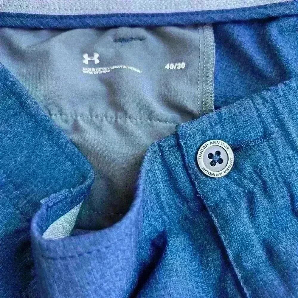 Under Armour Golf Pants Mens 40X30 Blue Loose Fit Lightweight - Picture 4 of 5
